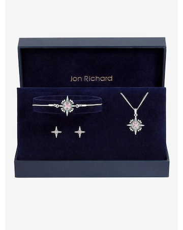 Jon Richard Silver Plated Diamond Cut Star Trio Set - Gift Box