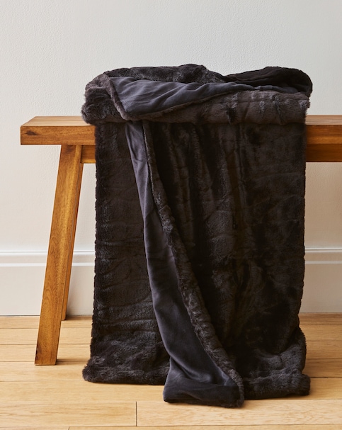 Joanna Hope Clipped Faux Fur Throw