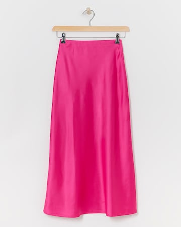 Pink Satin Slip Skirt