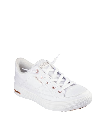 Skechers White Arch Fit Arcade Meet Ya There Slip-On Trainers - Wide Fit (E)