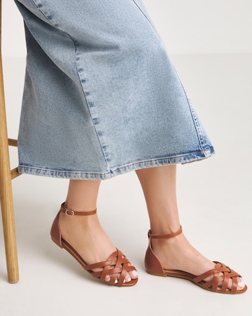 Lydia Cut Out Peep Toe Ballerina - Extra Wide Fit (EEE)