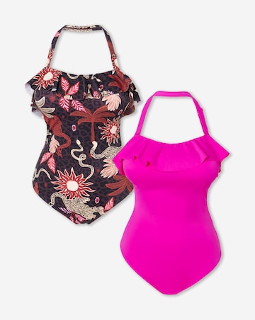 Simply Be 2 Pack Value Bandeau Ruffle Swimsuits