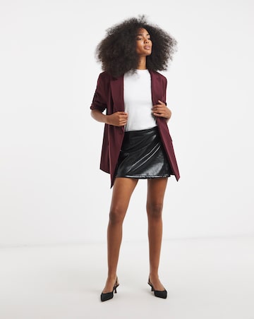 Black Vinyl Wrap Mini Skort