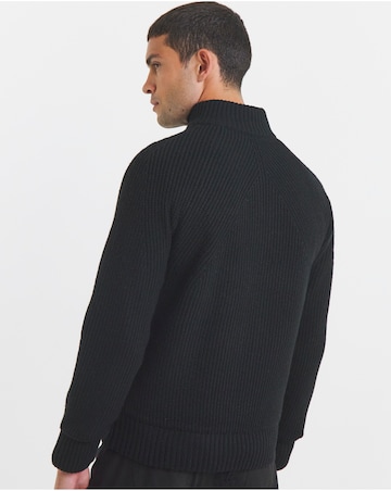 Quilted Fisherman Zip Through Cardigan
