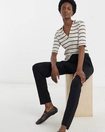 Black Jersey Tapered Trousers