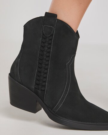Lagoona Braided Suede Western Boots - Wide Fit (E)