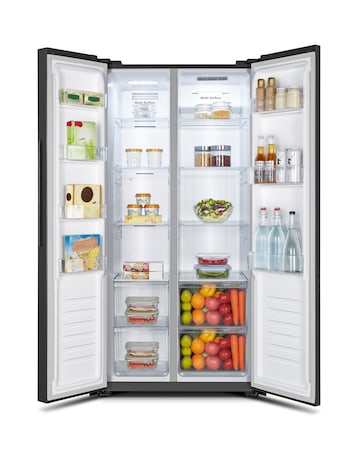 Fridgemaster MS83430EB 80cm American Fridge Freezer - Black