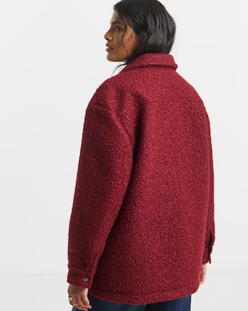 Burgundy Plush Teddy Pocket Shacket