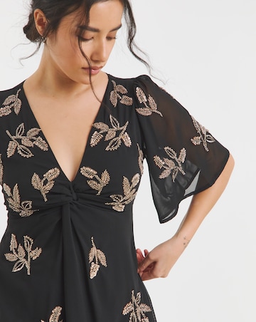 Maya Deluxe Twist Front Embellished Maxi Dress