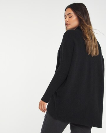 Cosy High Neck Chevron Ribbed Detail Jumper