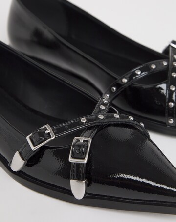 Livorno Pointed Buckle Detail Ballerina Wide E Fit