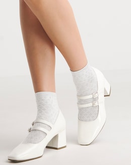 Kody Mary Jane Block Heeled Shoes - Wide Fit (E)