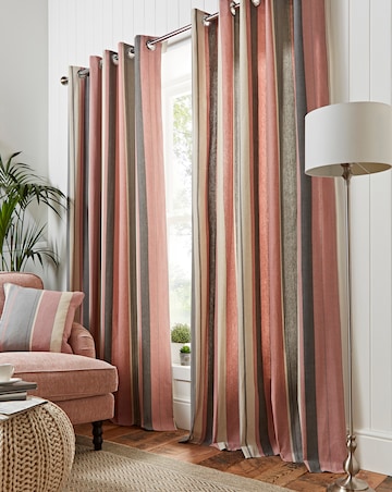 Fusion Whitworth Stripe Eyelet Curtains