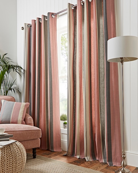 Fusion Whitworth Stripe Eyelet Curtains