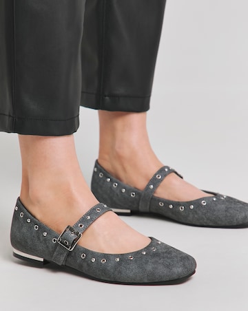 Penelope Embellished Mary Jane Ballerina Shoes Extra Wide EEE Fit