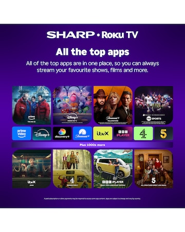 Sharp 1T-C32HD2225KB 32in Smart HD Roku Freely LED TV