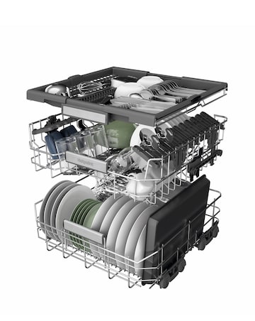 Hotpoint Maxi Space H7F HS41 UK Full Size Dishwasher - 15 Place Settings - White