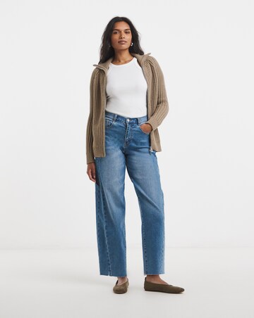 Mocha Chunky Zip Through Cardigan