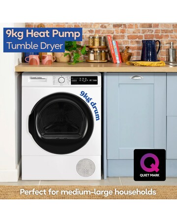 Russell Hobbs RH9HPTD111W, 9kg, Heat Pump Tumble Dryer - White