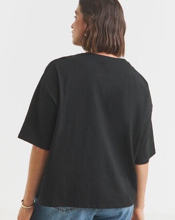 Simply Be Black Bow Shoulder Detail T-Shirt