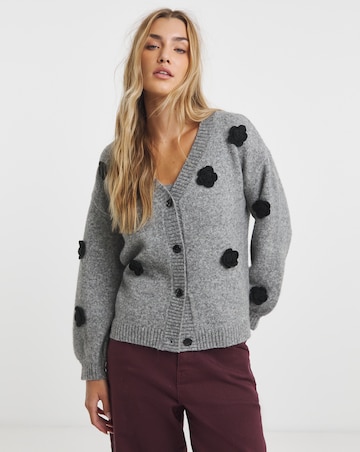 Native Youth Floral Applique Cardigan