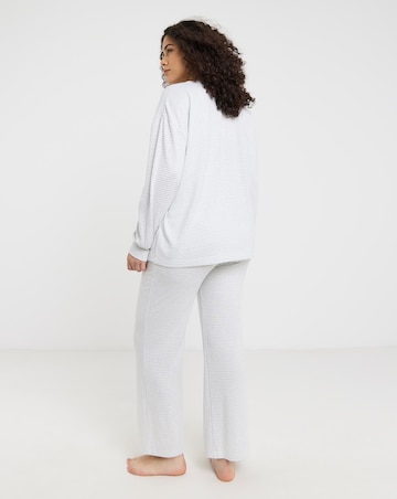 Pretty Secrets Supersoft Stripe V Neck Wide Leg Lounge Set