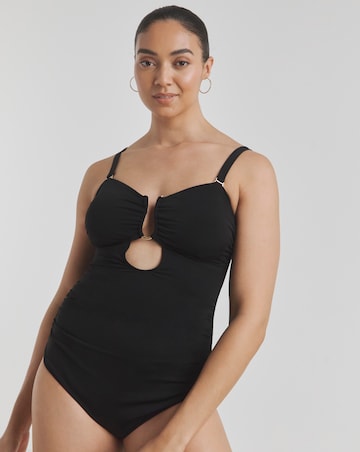 Trim Detail Bandeau Swimsuit With Detachable Straps