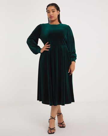 Joe Browns Green Etta Velour Dress