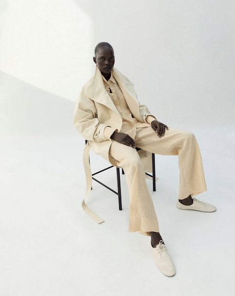 Mango Lino Straight Linen-Blend Trousers