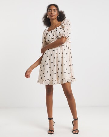 Flounce London Spot Print Mini Dress