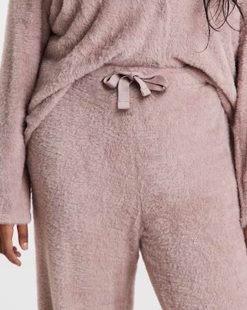 Mocha Fluffy Wide Leg Jogger