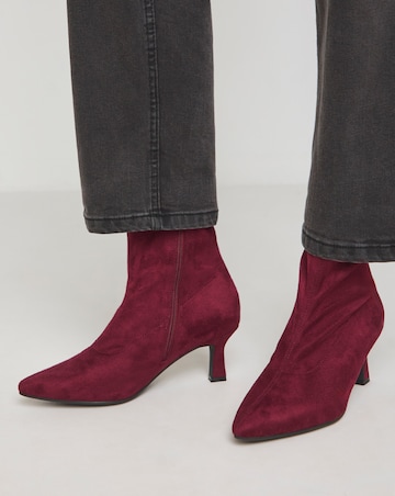 Ally Kitten Heel Sock Boot - Wide Fit (E)