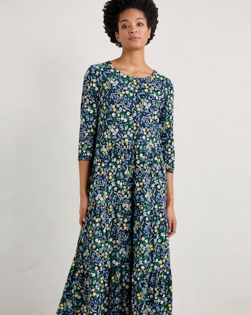 Seasalt Cornwall Line Strokes Dress Woodland