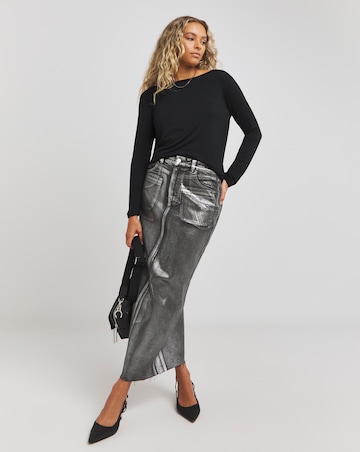 Black Sequin Bow Back Top