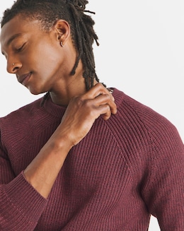 Cotton Twist Crew Neck Knitted Jumper