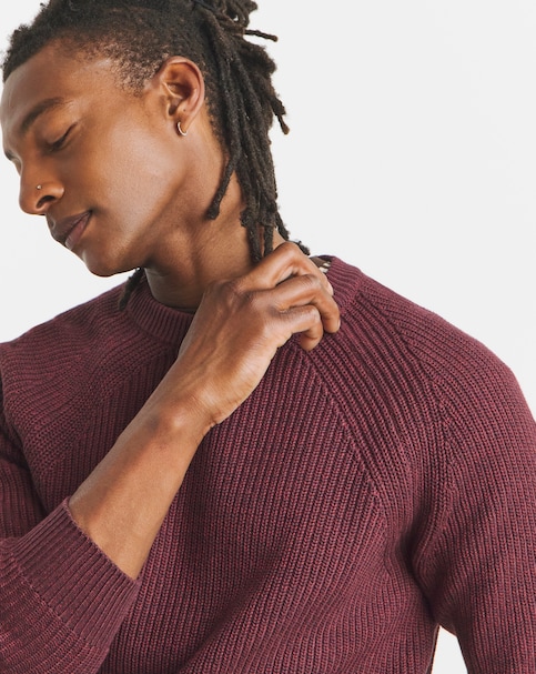 Cotton Twist Crew Neck Knitted Jumper
