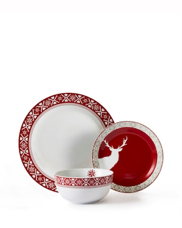 Waterside Nordic Reindeer 12 Piece Dinner Set
