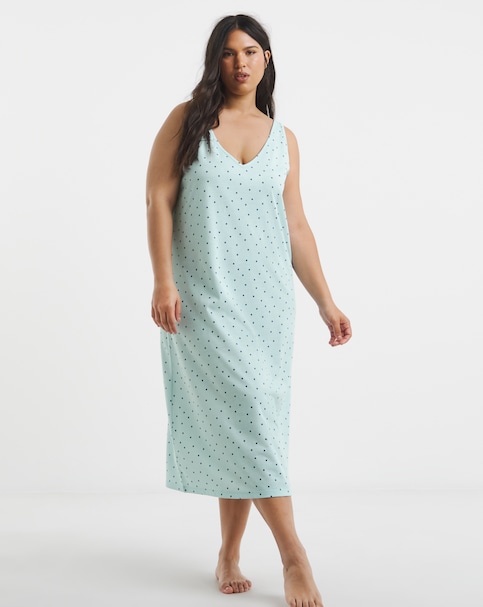 Pretty Secrets Sleeveless Midi Nightie Spot Print