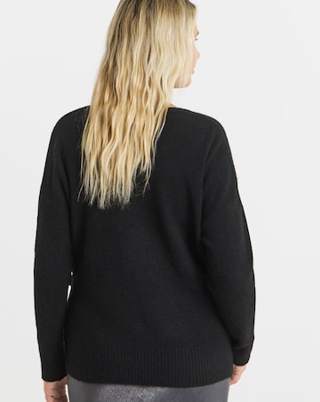 Brushed Yarn Black Ballet Wrap Cardigan