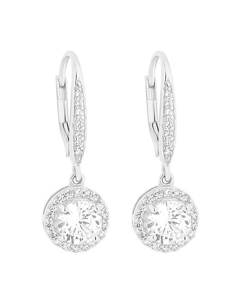 Sterling Silver 925 Halo Drop Earrings