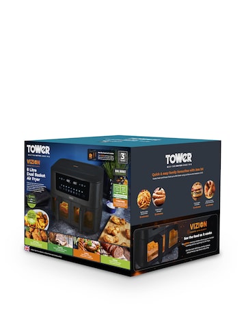 Tower T17151 Vortx Vizion Dual 8L Basket Digital Air Fryer