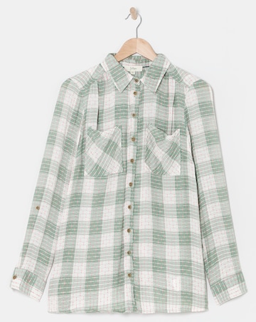 Julipa Embroidered Check Longline Shirt