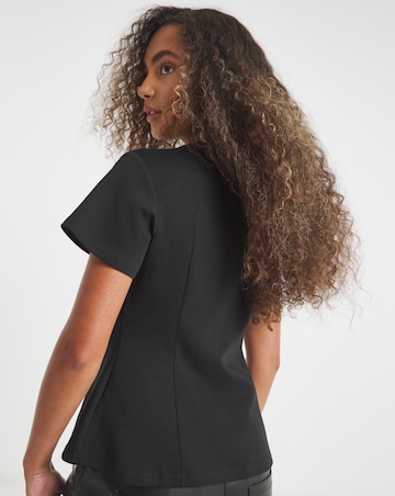 Simply Be Black Cinched In Waist Top