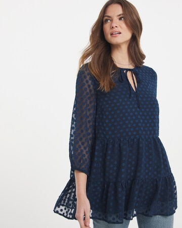 Julipa Sheer Spot Tiered Tunic