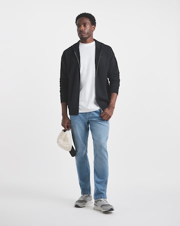 Union Embroid T-Shirt Long Length-White