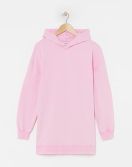 Pink Acid Wash Side Split Hoodie