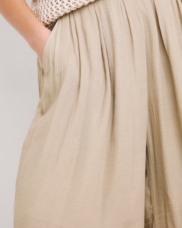 Simply Be Natural Pleated Extreme Wide Leg Culotte
