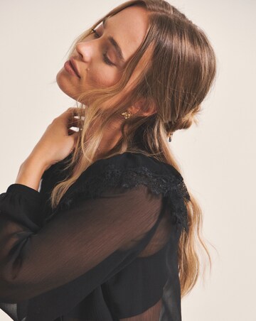 Sheer Tuxedo Detail Blouse