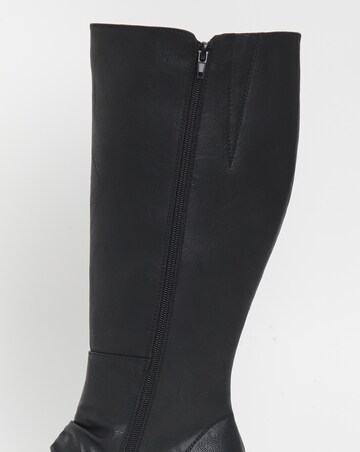 Cushion Walk Wedged Crepe Sole Knee High Boot EEE Fit Standard Calf