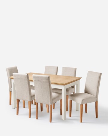 Julipa Ashford Table with 6 Ava Fabric Chairs